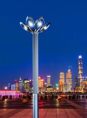 户外莲花造型8米10米路灯镀锌钢材LED景观灯道路公园广场装饰灯具