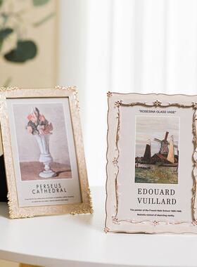 复古相框摆台创6寸美式金式意精致轻欧奢属相架EUJ打印洗照片框摆