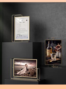 ?结婚展大登记照相面框摆台A4F76T8T9S尺寸全家福婚纱照双示可旋