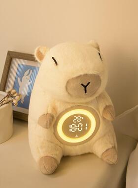 新款毛绒皮巴拉闹小夜卡灯充电测卧室氛钟围温F-CL-05床头学生时