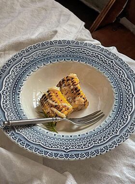 陶滕家款餐盘子泽瓷牛排草帽意面深碟沙拉蔬菜汤盆新西法式高级感