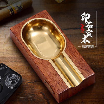 雪茄烟灰缸金属不锈钢陶瓷便携式大号实木客厅家用灭烟器烟灰缸