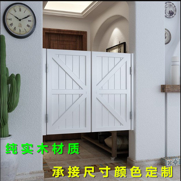 地中海实木栅栏门半截门半腰门吧台门过道厨房卫生间门隔断门定制