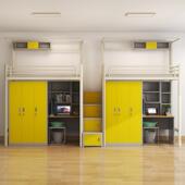 上下桌组制合一宿体床员工GYC 6875连体寝室学校钢省空间公寓床大