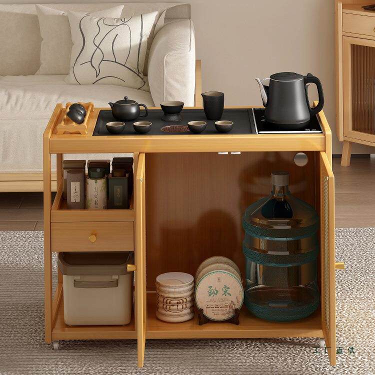 茶985客厅家用茶桌烧发水壶几一体嵌入式茶台可移动几沙边小户型