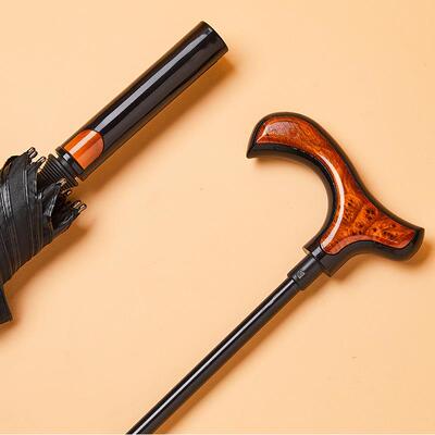 一伞YRS5801用黑胶遮阳伞礼品g伞两可分离柄伞登山老人伞拐杖伞印