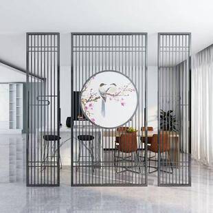 卧室遮客挡中户式铁艺不锈玄钢屏风隔断墙北屏风、隔欧简约厅入关