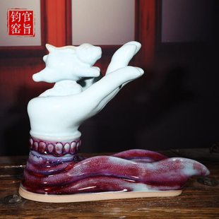 钧瓷摆件妙德吉祥河南禹州神垕钧窑花瓶高档礼品送领导同事老师