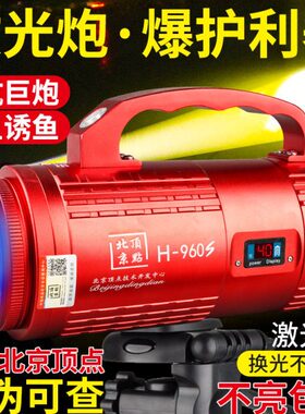 北京顶点H-960S激光炮钓鱼灯夜钓灯超亮暖光灯蓝光大功率疝气灯