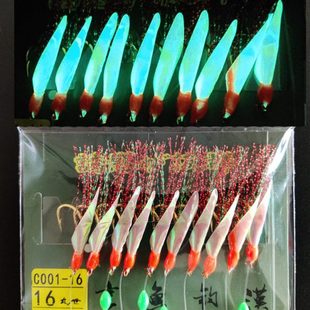 海钓夜光仿鱼皮大眼鲷白带鱼串钩10钩金丸世七彩亮片丝路亚钩线组