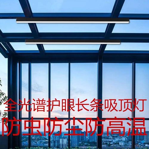 玻璃阳光房专用灯长条阳台灯庭院雨棚屋F檐超亮超薄吸顶灯2023新
