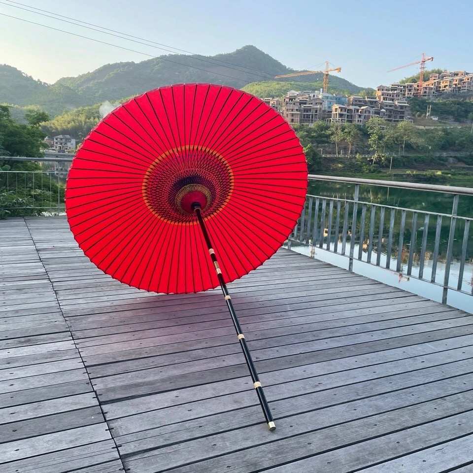 浮云堂国潮摄影道具中式样片拍摄国风大红伞油纸伞U庭院野立伞包