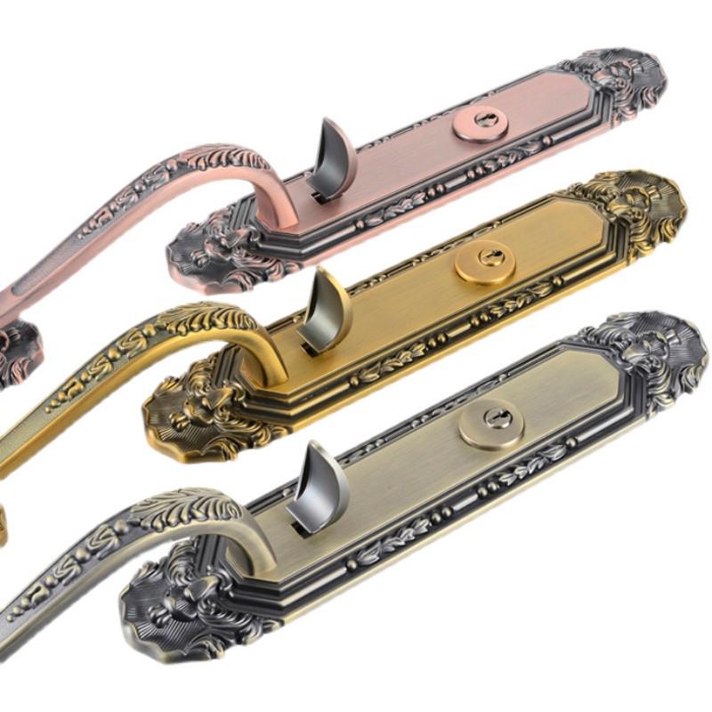 别墅豪华双开门把手大门锁仿古欧式实木门L入户子母防盗通用型门