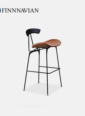 芬纳维亚ART 极简高脚靠背椅酒吧 Discern现代轻奢家用真皮吧台椅