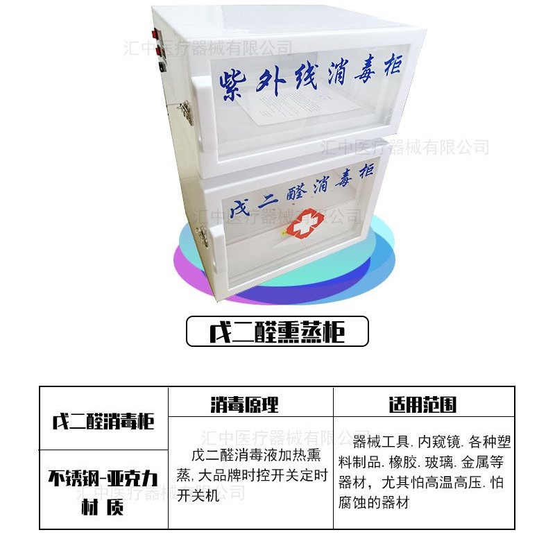 秒紫外线臭氧消毒柜立柜款戊二醛消毒熏蒸箱不锈钢亚克力材质定制
