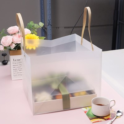 寿司盒外卖打包袋方形手提大容量透明网红拼盘水果果切礼盒包装袋