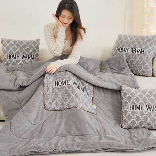 抱枕被子两用加厚办公室折叠暖家抱枕被二合一沙发汽车靠枕车载