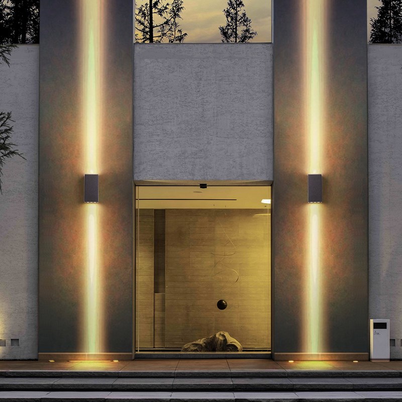 洗墙灯户外防水壁灯太阳能庭院灯别墅外墙灯室外柱子壁灯院子墙灯