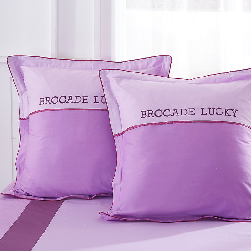 60*60cm 方形靠垫枕套一对 全棉拼色刺绣简约宽边靠背抱枕枕芯套