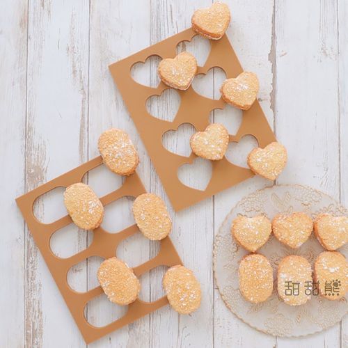 1CM达克瓦兹8连椭圆形心形兔子硅胶模具法式甜品网红小吃零食烘焙