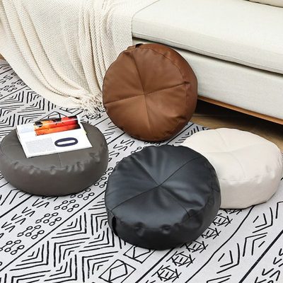 坐垫地上榻榻米垫子飘窗加厚坐墩免洗皮质懒人圆打坐日式网红蒲团