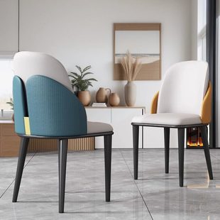 意式轻奢餐椅极简家用餐桌椅子酒店餐厅客房接待椅洽谈专用靠背椅