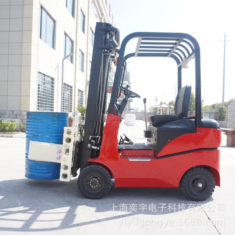 四轮座驾式搬运装卸叉车全电动堆高车电动装卸车带侧移油桶倒料车