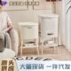 严选家用厨房厨余垃圾桶客厅奶油风可移动架干湿分离夹缝垃圾桶