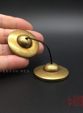 尼泊尔碰铃藏挂件 纯铜黄铜手工法会撞铃法铃铜钹铜镲把件