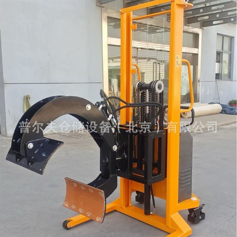 厂家半电动抱夹车卷膜翻转车油桶液压夹抱机旋转搬运装卸升高纸卷