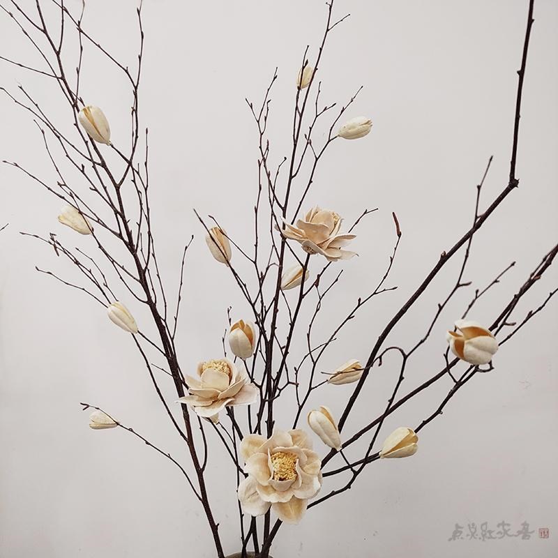 牡丹花禅意树枝干花干支咖啡馆艺术馆民宿家P居摆设花瓶摄影道具