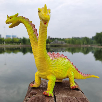 大号仿真软胶恐龙双头龙机械三头龙基多拉关节可动模型玩具男孩