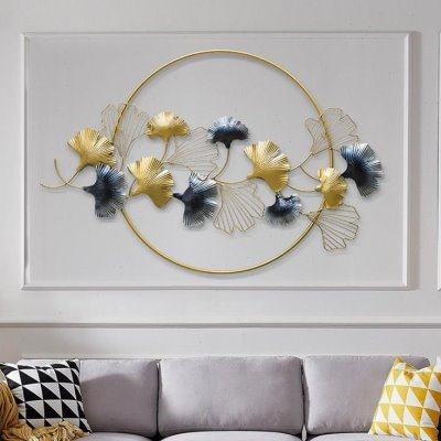 银杏叶轻奢壁挂客厅沙发背景墙挂件卧室墙面装饰品玄关立体壁饰,家居饰品,壁饰,淘宝优惠券,粉丝福利购,淘宝优惠卷