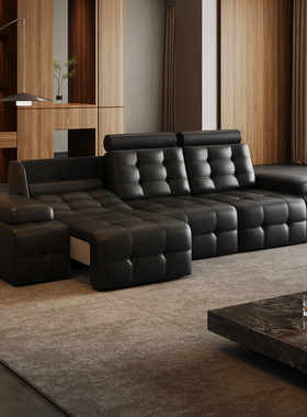 豪华版劳伦斯电动功能沙发意式极简客厅床可伸缩头枕可调节