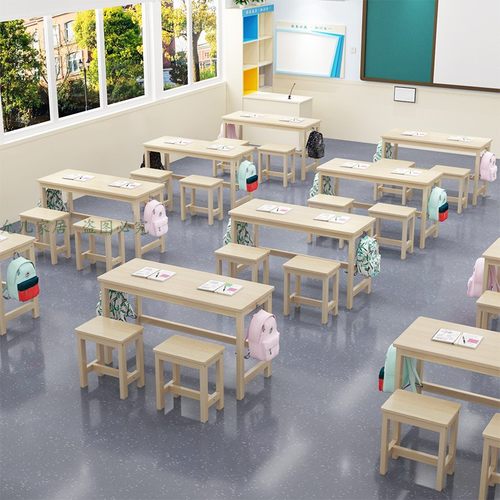 厂家直销实木课桌椅中小学生辅导班写字桌书法桌学习培训桌