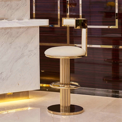 Pilar吧椅咖啡厅吧凳不锈钢吧椅酒吧饭厅靠背桌椅前台旋转高脚椅