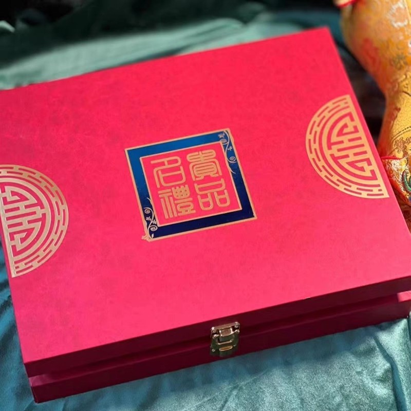 鱼胶元贝名贵礼品盒海参鲍鱼羊肚菌干货海味包装盒双拼皮盒礼盒子