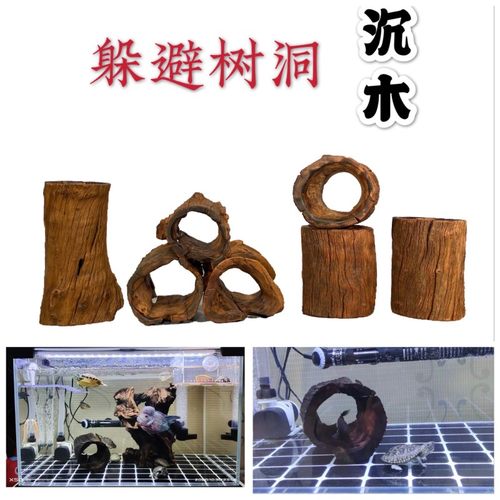 躲避沉木紫柚木树洞异形鱼繁殖灌龟缸躲避晒台爬台免煮即用沉木