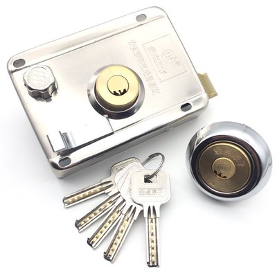 金点原子防盗门锁外装门锁老式别墅铁门锁木门锁不锈钢门房锁