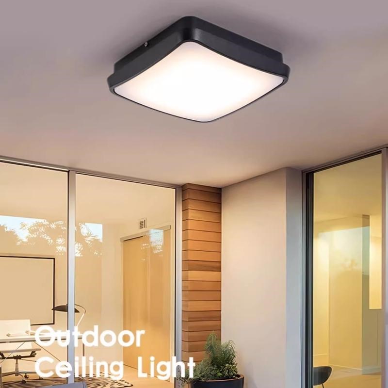 户外防水超薄吸顶灯阳台走廊别墅大门厅庭院防虫圆形方形吸顶壁灯