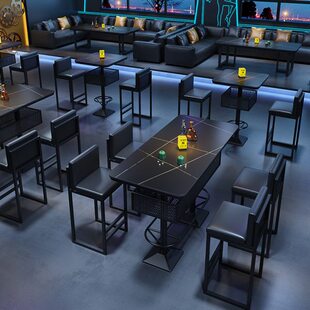 工业风酒馆清吧酒吧桌椅组合酒吧散台桌子脚凳吧台椅子