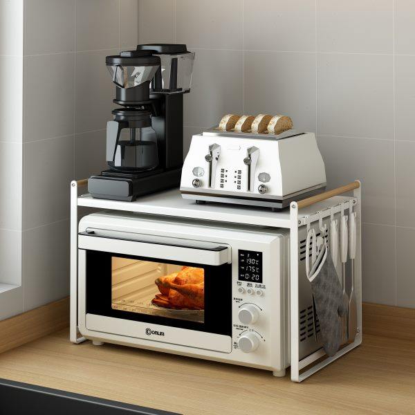 CF89厨房微波炉置物架双层台面桌面白色小烤箱架锅架用品家用收纳,厨房/烹饪用具,微波炉置物架,淘宝优惠券,粉丝福利购,淘宝优惠卷