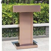 户外新款 铮舍古铜台台物业餐厅不锈钢演讲台酒店发言台咨询咨客台