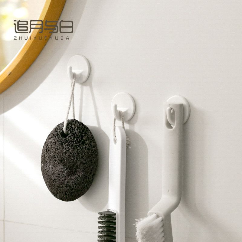 6个装小挂钩强力粘胶钥匙壁挂免打孔无痕M浴室厨房门后衣帽粘钩子