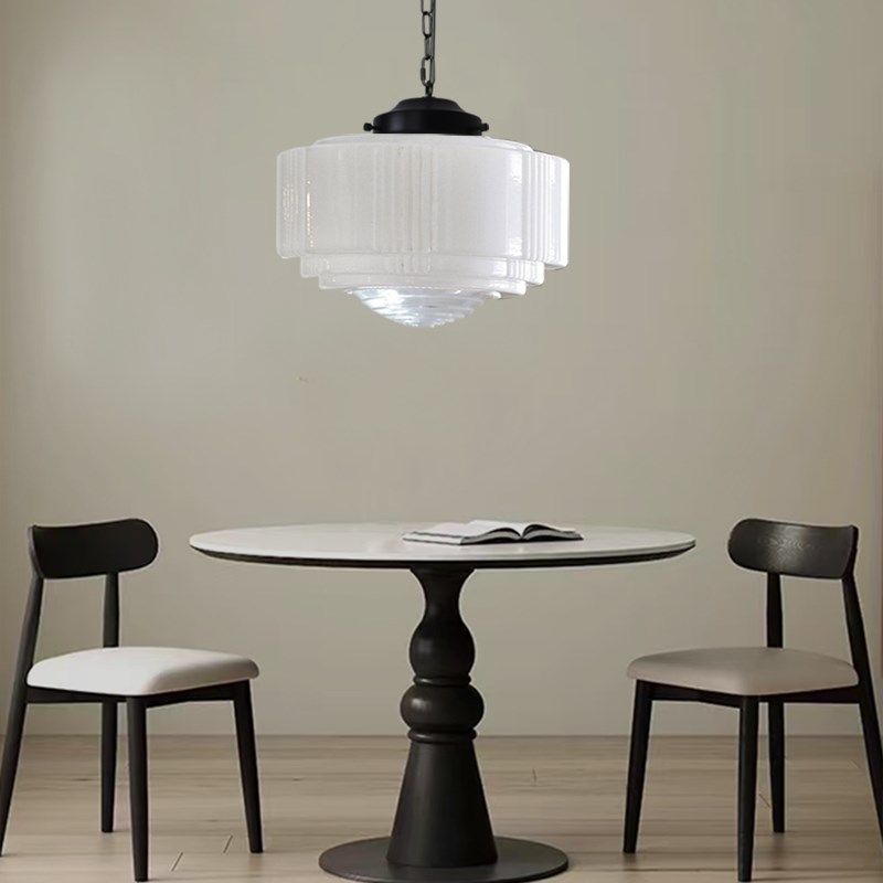 复古上海老洋房简约乡村民国风餐厅吧台咖啡厅P卧室玻璃吊链餐吊