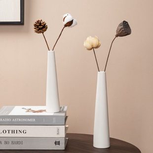 创意陶瓷花瓶摆件细长干花客厅插花家居装饰简约古风桌面高级花器