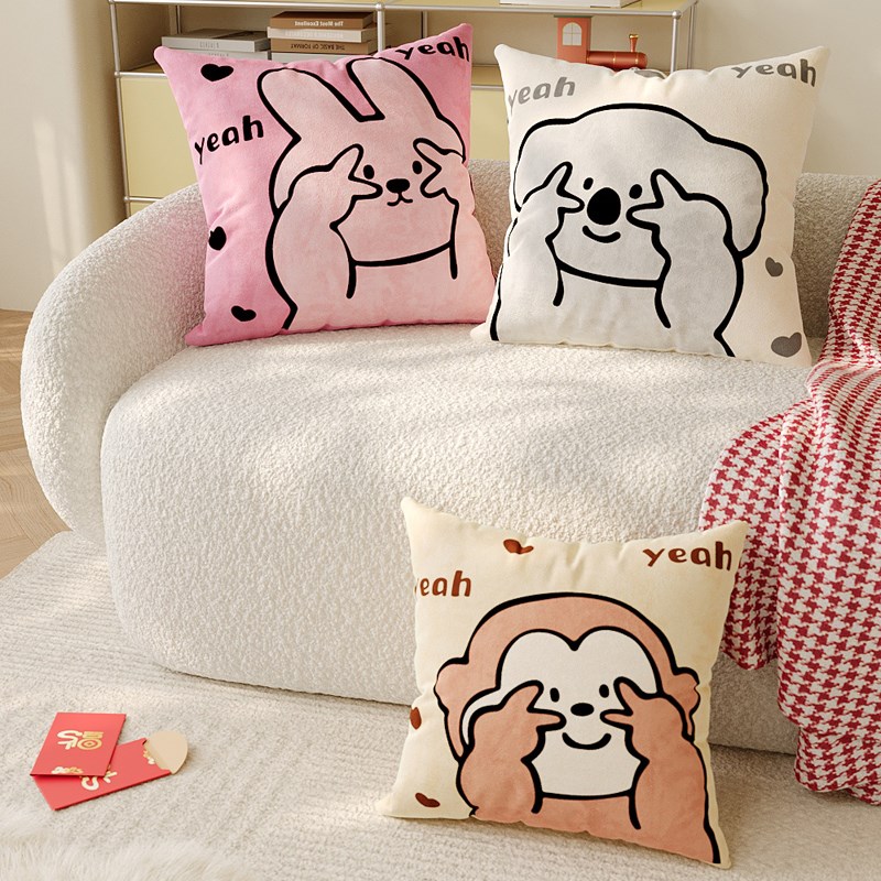 卡通沙发抱枕客厅卧室床头床上靠垫汽车办公室腰靠可拆.洗抱枕含