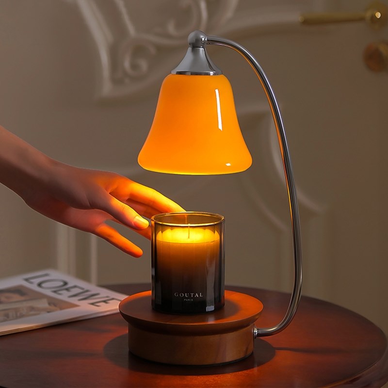 中古风实木融蜡灯香薰灯可调光氛D围灯卧室床头台灯闺蜜生日礼物