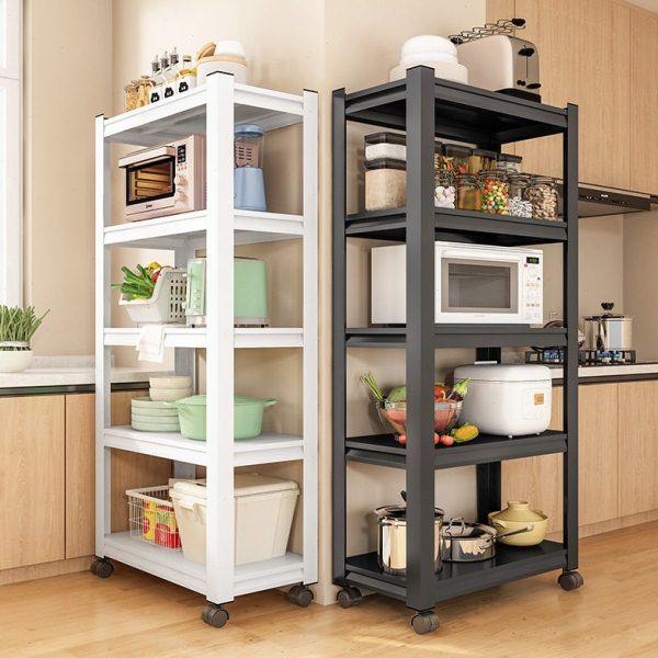 可移动厨房置物架落地多层收纳架微波炉烤箱储物带轮子家用铁架子,厨房/烹饪用具,微波炉置物架,淘宝优惠券,粉丝福利购,淘宝优惠卷