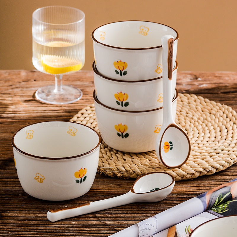 日式特别好看的饭碗家用甜品小碗单个20H22新款吃米饭碗燕麦早餐